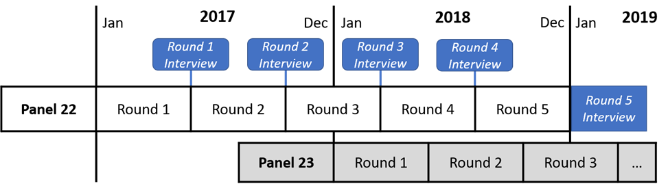 Figure displays: Timing of Panels, Rounds, and Interviews