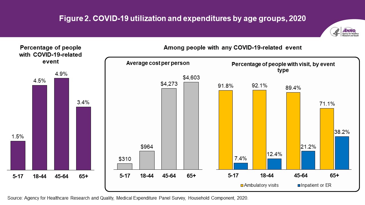 Figure displays: Treated prevalence for COVID-19, by age group, 2020