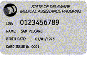 Sample Medicaid Card for the state of Delaware