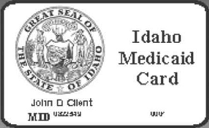 Sample Medicaid Card for the state of Idaho