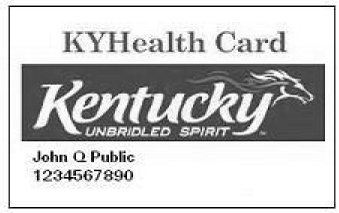 Sample Medicaid Card for the state of Kentucky