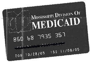 Sample Medicaid Card for the state of Mississippi front side