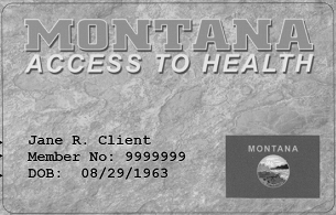 Sample of Medicaid Card for the state of Montana front side