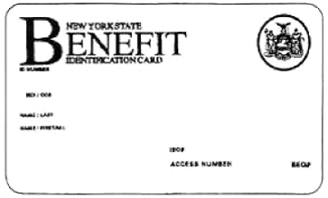 Sample of Medicaid Card for the state of New York