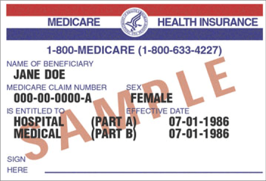 Sample Medicare Card