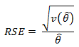 the figure contains formula to calculate the relative standard error of the estimate