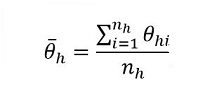The Theta bar sub h equals the sum 
		over i from 1 to n sub h of theta sub h i over n sub h.