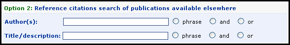 Image showing Option 2 snapshot from Publications search page